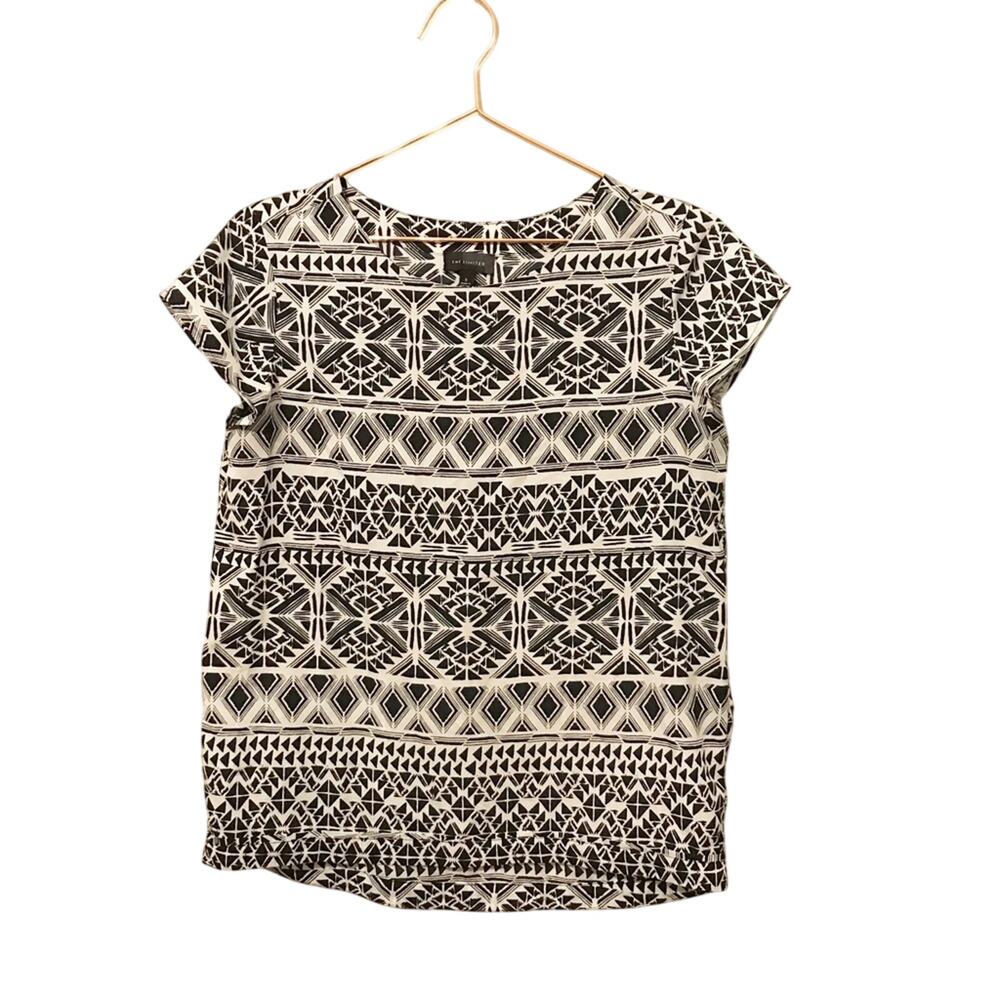 The limited blue Tribal Geometric Blouse -  - Size Small